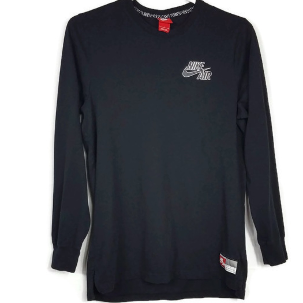Nike Air Mens Black Long Sleeved Pull-on Shirt